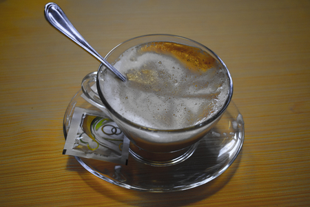capuccino in a barの写真素材