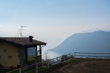 iseo lake viewの写真素材
