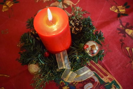 christmas candle flameの写真素材