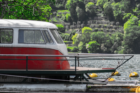 boat on the lakeの写真素材