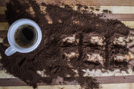 coffee on the tableの写真素材