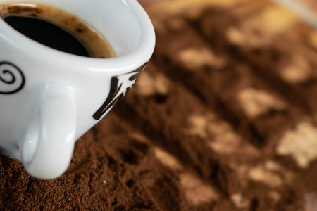 coffee on the tableの写真素材