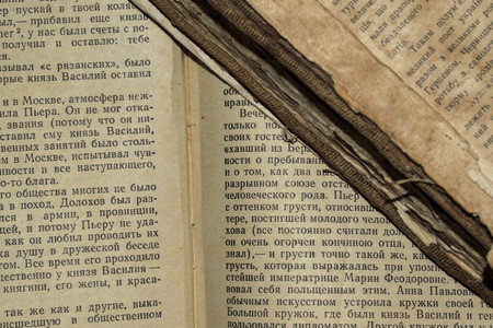 vintage books on the tableの写真素材
