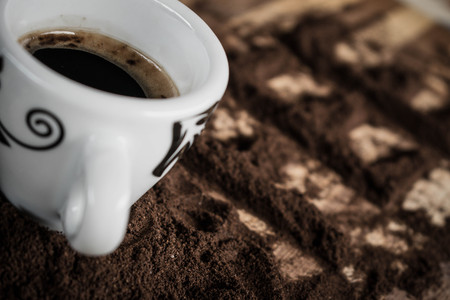 coffee on the tableの写真素材