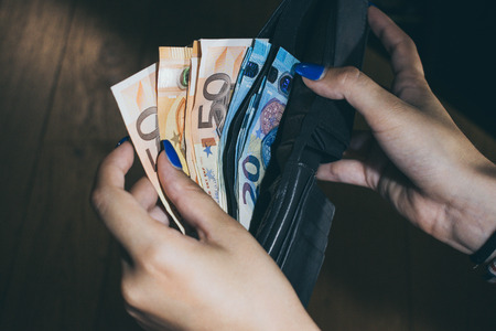 money in the walletの写真素材