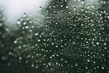 rain drops on my car windowの写真素材