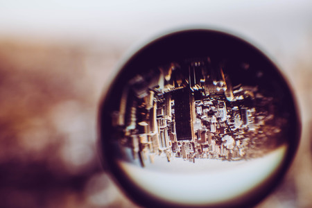 a trasparent crystal ball vith wonderfull viewの写真素材
