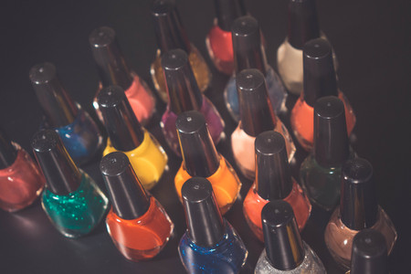 huge nail varnish collectionの写真素材
