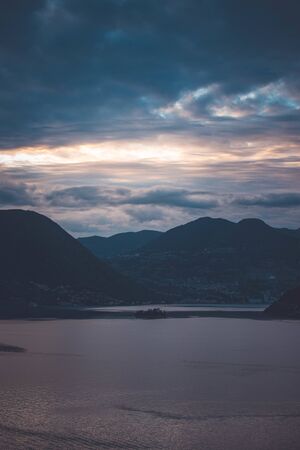 beautifull view on iseo lakeの写真素材