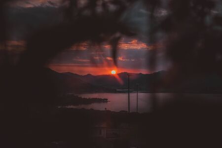 beautifull view on iseo lakeの写真素材