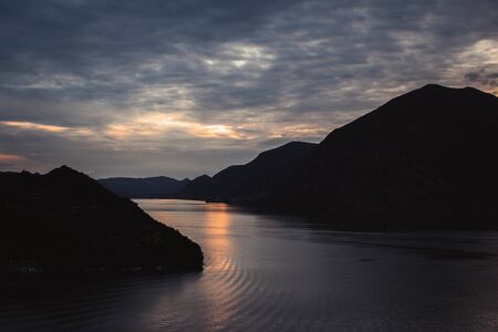 beautifull view on iseo lakeの写真素材