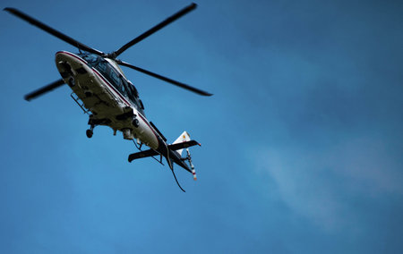 a nice shot of helicopter in flight