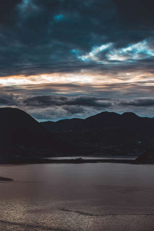 beautifull view on iseo lakeの写真素材