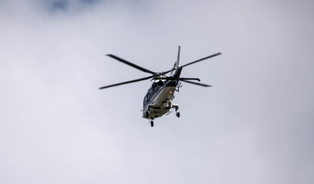 a nice shot of helicopter in flight