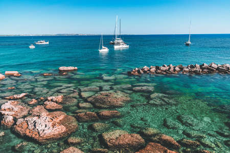 view on porto vecchio of gallipoliの写真素材