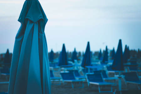 umbrellas on the beachの写真素材