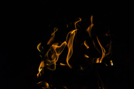camping fire and flames