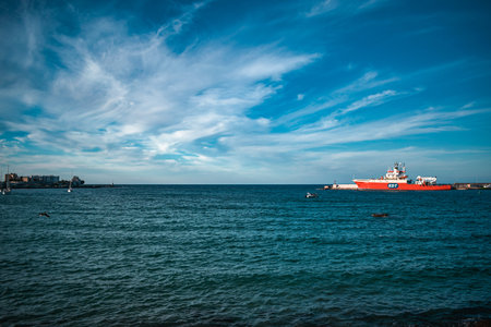 fantastic view on the otranto port and seaの写真素材