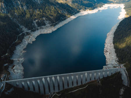 a great view on lake MALGA BISSINA and on Val diumoの写真素材