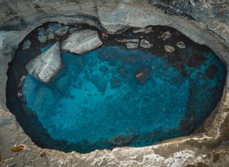 a great view on the "cave of poetry" in pugliaの写真素材