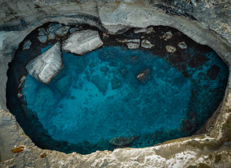 a great view on the "cave of poetry" in pugliaの写真素材