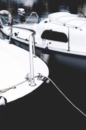 some boat parts on the black backgroundの写真素材