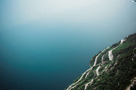 beautifull view on garda lake from Terrazza del Brividoの写真素材
