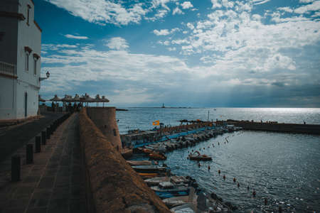 a fantastic summer view on gallipoli, lecceの写真素材