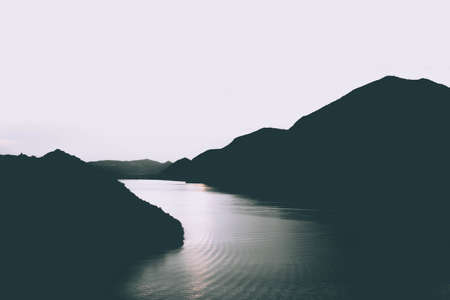 a beautifull view on the iseo lakeの写真素材