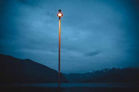 a fantastic view on a lamp in blueの写真素材