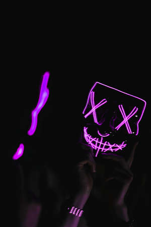 a fantastic shot of an horrible purge maskの写真素材