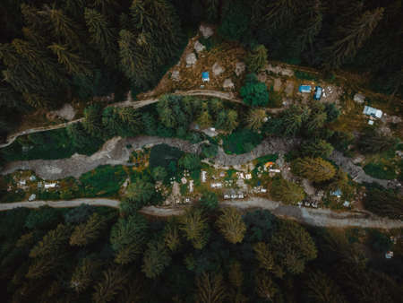 a great view on an italian forestの写真素材