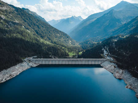 fantastic view on val diumo and daone lakeの写真素材