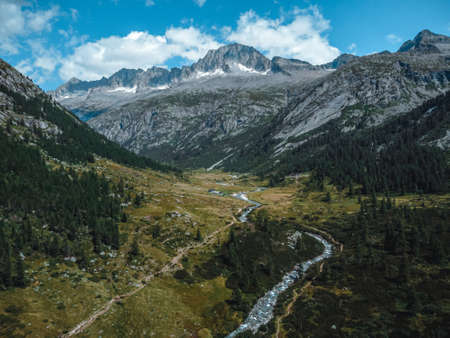 fantastic view on val diumo and daone lakeの写真素材