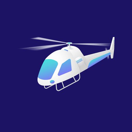 Isolated of isometric helicopter or chopper vehicle on blue background.のイラスト素材
