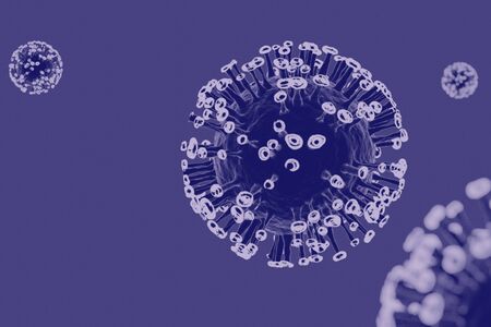 3D illustration of pandemic covid-19 virus and antiviral drug corona virus concept.の写真素材