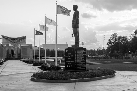 General Shelton Monument & Iron Mike Statue at ASOM dedicated to WWII Soldiers GEN Shelton previous Fort Bragg Commanderのeditorial素材