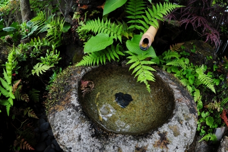 Traditional Japanese Stone Basinsの写真素材