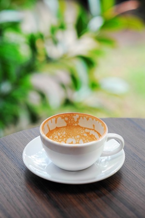 Empty cappuccino coffee cupの写真素材