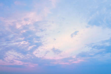 Blue-pink sunset sky - the gentle sky on the horizonの写真素材