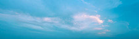 Pink Cloud on Blue Azure Sky - Ultra-wide panoramic shotの写真素材