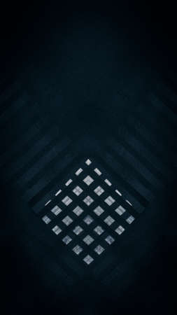 Abstract pattern of white squares on an asphalt dark black background. Wallpaper template for smartphone.の写真素材