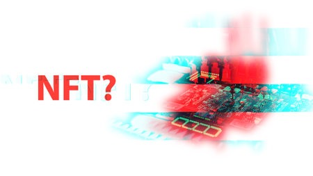 NFT Concept: Assembling Computer Board using Robotic Technologies with Glitch effectの写真素材