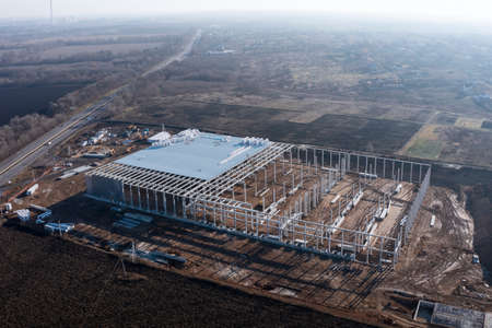 Construction site - aerial drone view.の写真素材