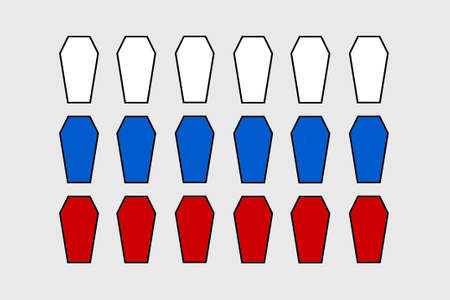 Stop russia Concept - coffin flag of the russian colorsの写真素材