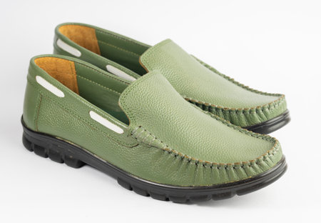 Leather shoes and wallet for menの写真素材