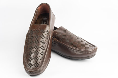 Leather shoes and wallet for menの写真素材