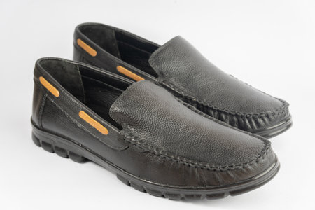 Leather shoes and wallet for menの写真素材