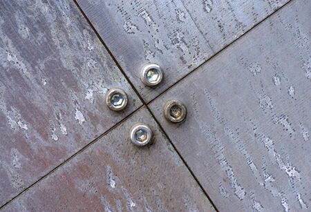 Metal structure with the shaped pattern. A close upの写真素材