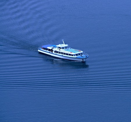 Lonely yacht  The top viewの写真素材